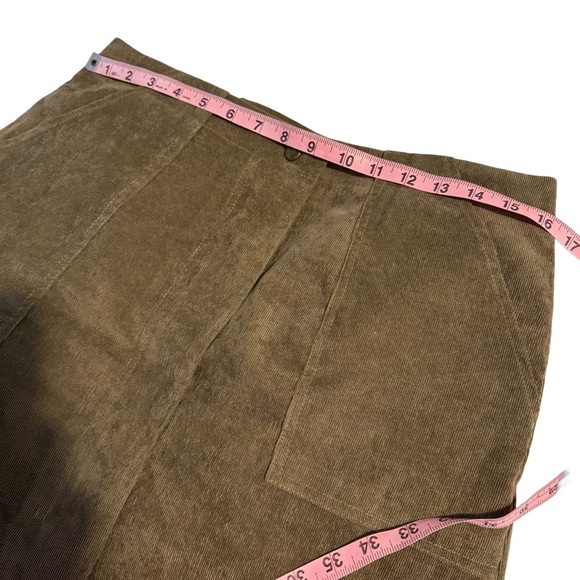 addie Corduroy Mini Skirt- Army Green- Large - Picture 4 of 11